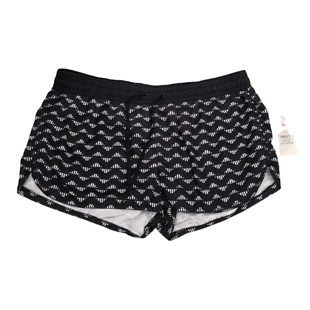 Old Navy Womens Modern Board Shorts Black White Geo Print UPF 50 Size M NEW